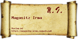Magasitz Irma névjegykártya